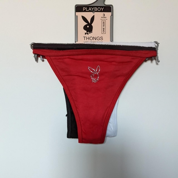 playboy thongs set of 3 xs - Picture 1 of 4
